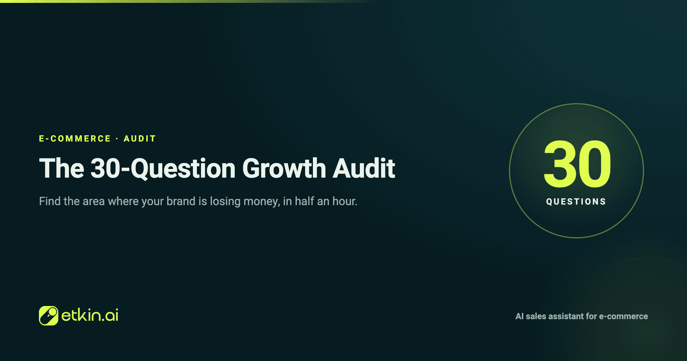 E-commerce growth audit: a scored 30-question checklist across six areas